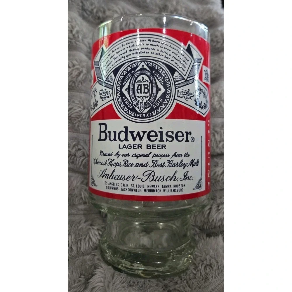 VINTAGE‎ Budweiser Beer Glass. Pristine Condition.  King Of Beers. 7